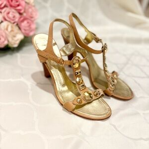 Giuseppe ZANOTTI heels sandals shoes pumps size 39.5 9-9.5 Y2K jeweled studded